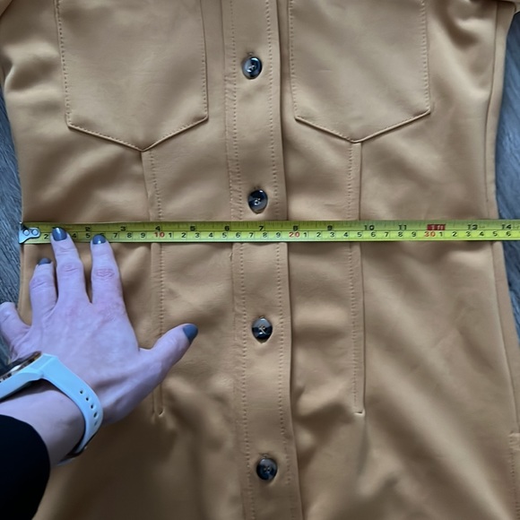 NWT ZARA FITTED KNIT SHIRT thick shacket shirt jacket xs marigold - Picture 8 of 11